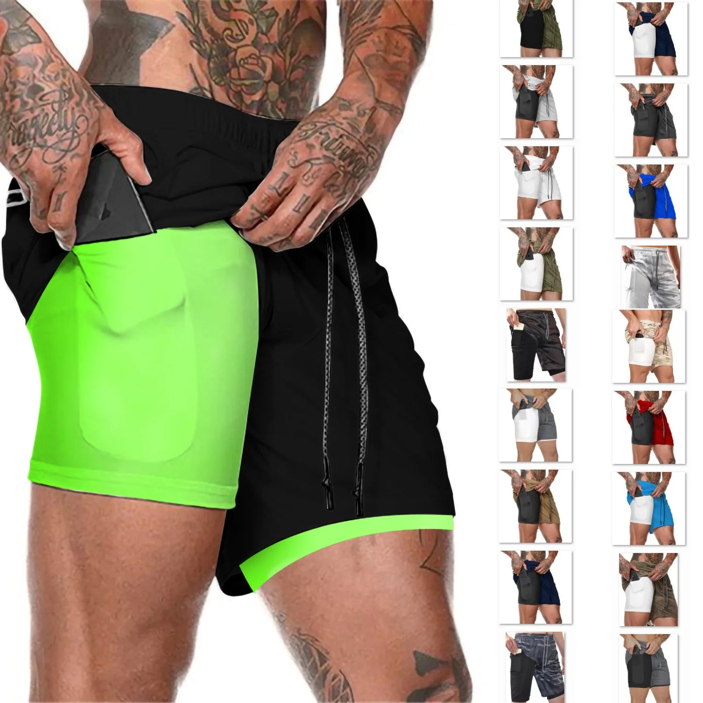 New Double Layer 2in 1 gym Shorts