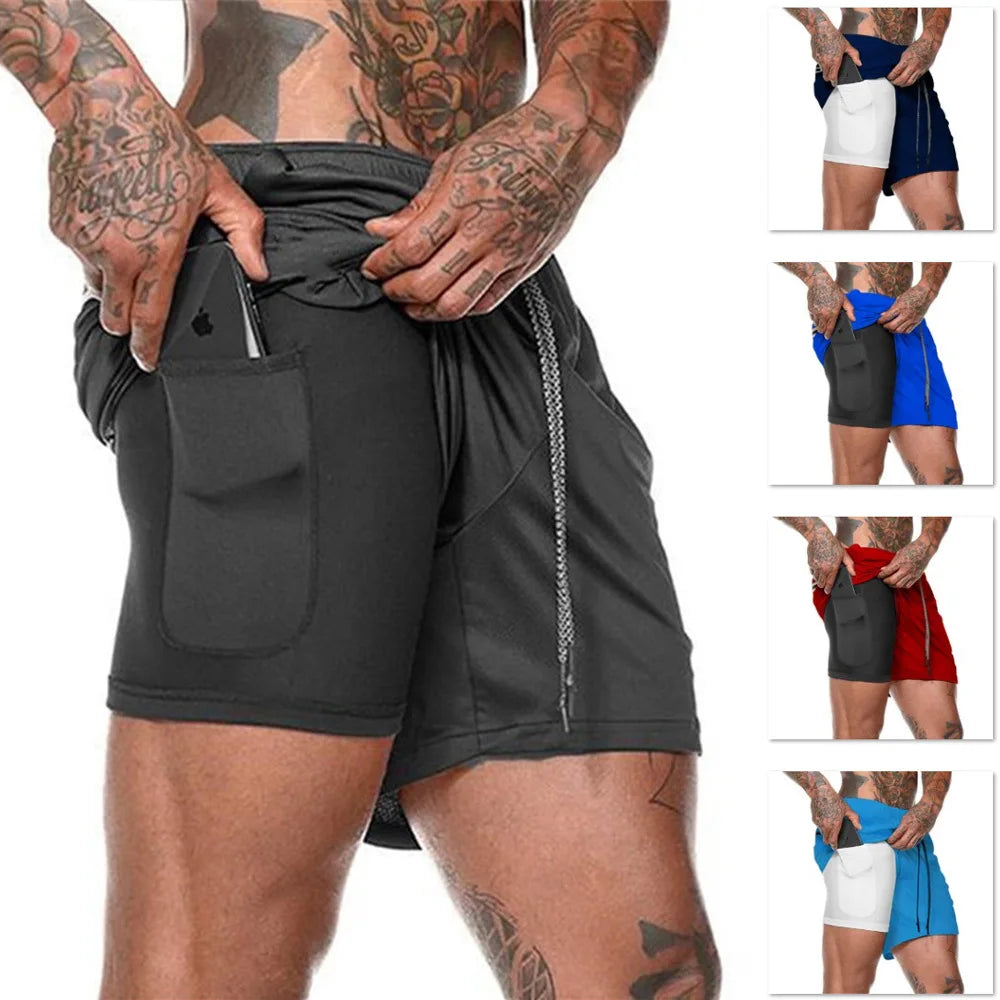 New Double Layer 2in 1 gym Shorts