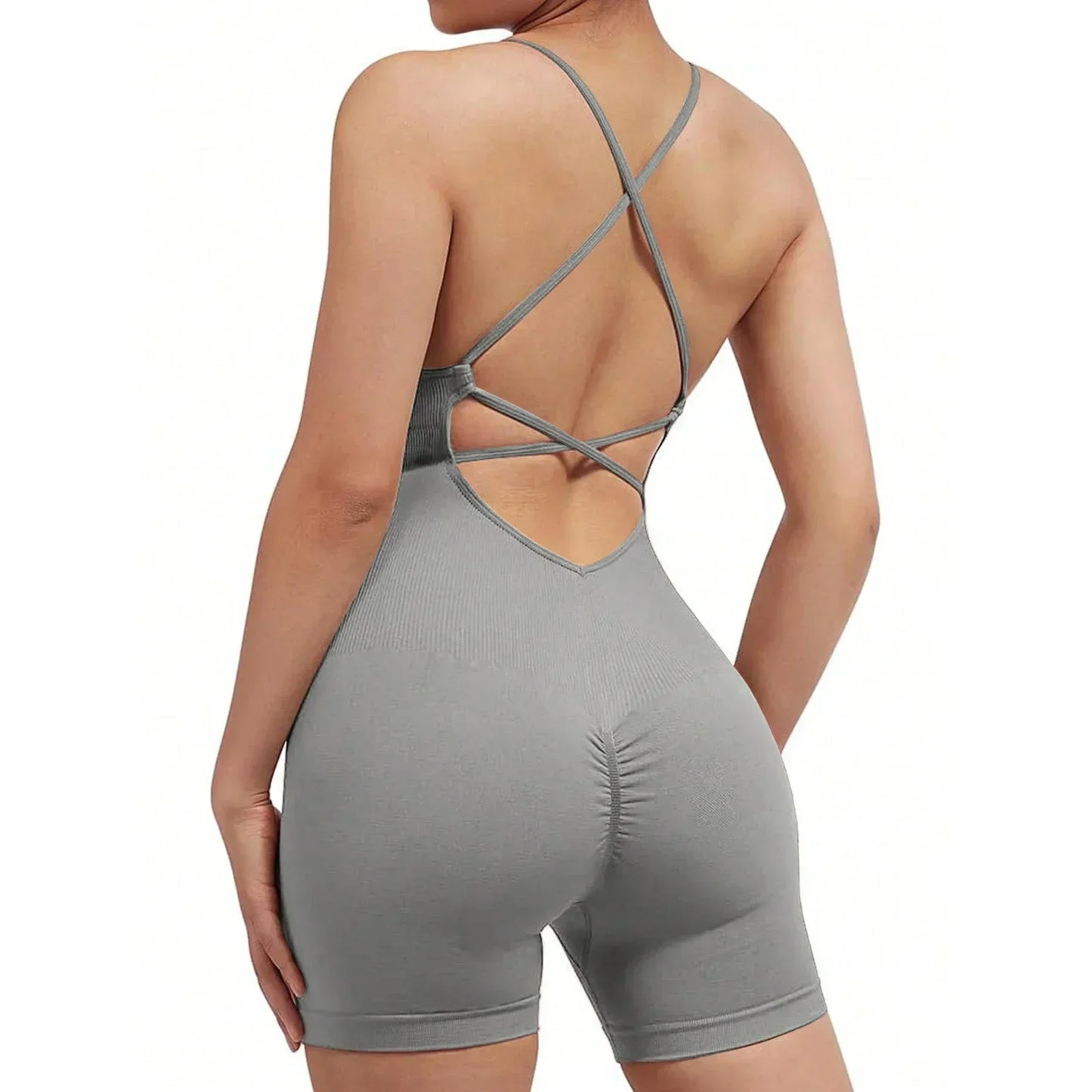 Yoga Sxy Criss Cross Backless Cami Sports Romper